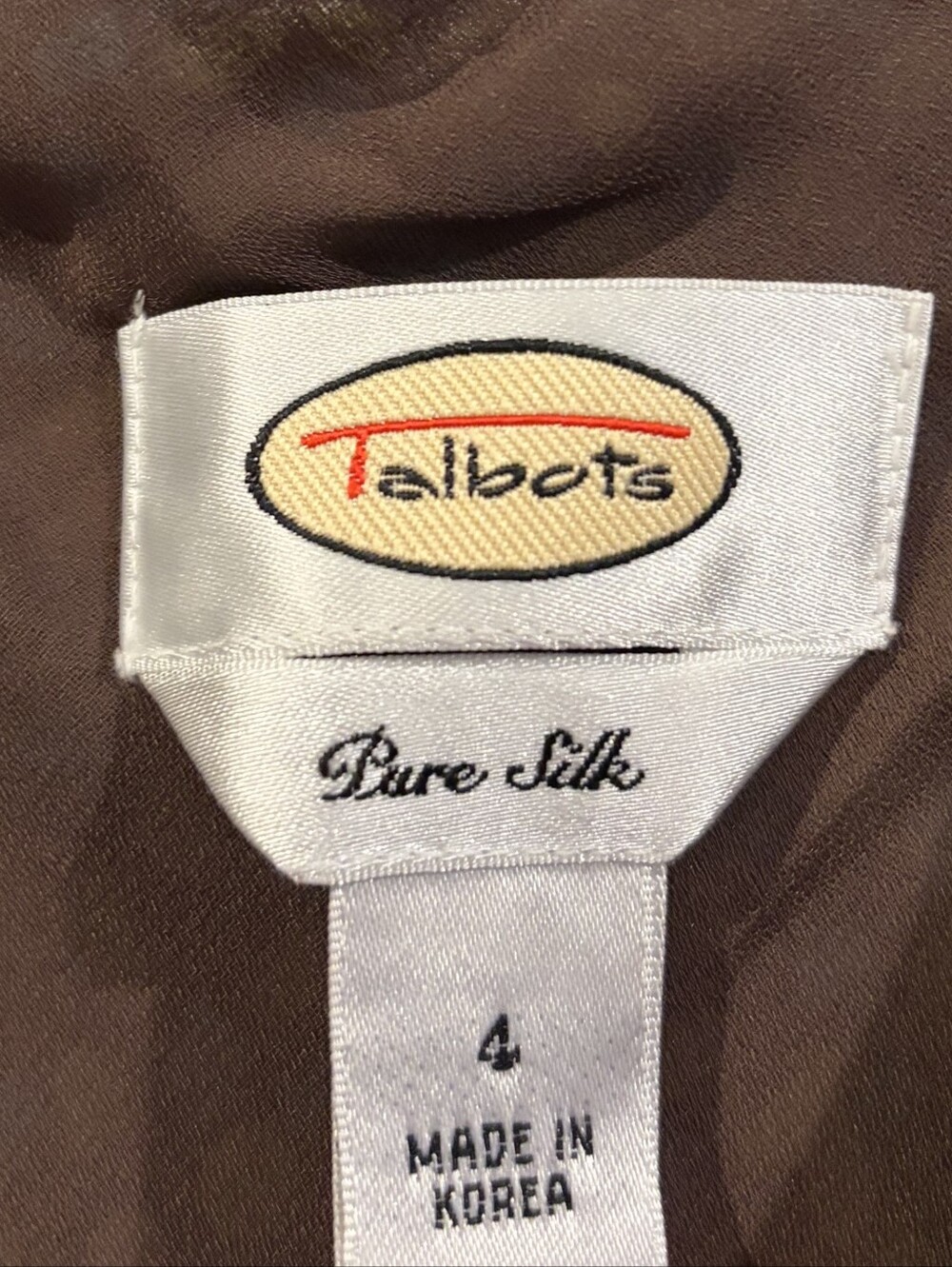 Talbots Womens Vintage Casual 100% Pure Silk Cap Sleeve V Neck Midi Dress Size 4 - Picture 3 of 3